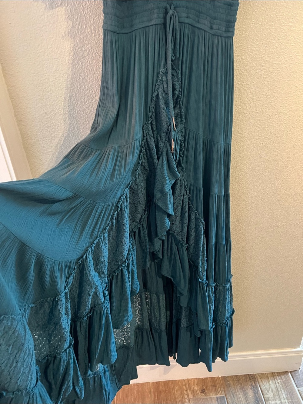Free People Forest Green Tiered Maxi Dress - Picture 11 of 16